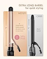 Vista 3 de Rizador de pelo de 1 pulgada, varita rizadora de barril largo para el cabello, rizador de pelo de turmalina de cerámica de doble voltaje
