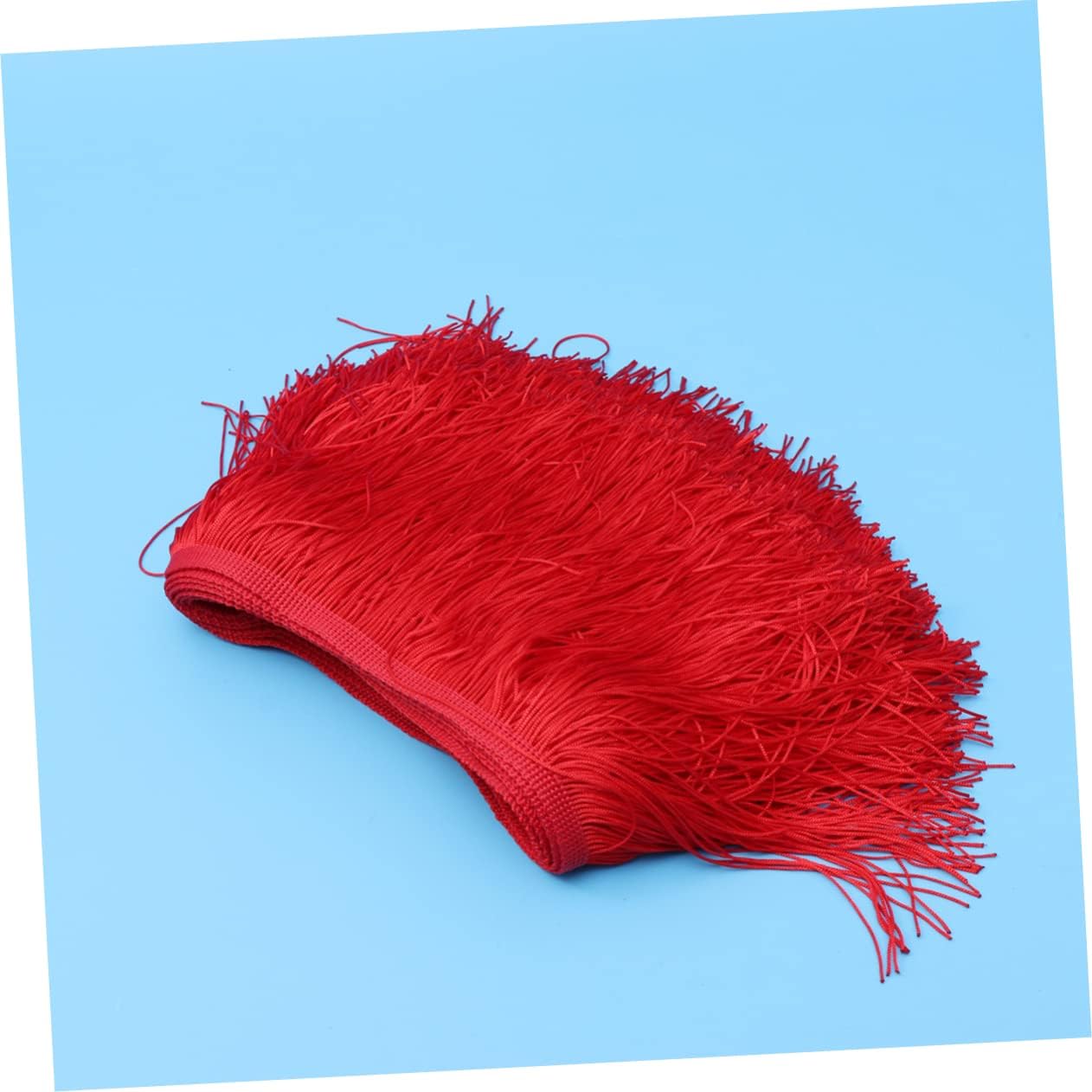 Red Polyester Yarn Fringe Trim for Latin Dress, 10m 15cm Wide