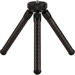 Portable Carbon Fiber Mini Tripod,Desktop Mini Tripod,Tabletop Camera Tripod, Mini Cell Phone Tripod Stand,Desktop Phone Camera Tablet Tripod Stand