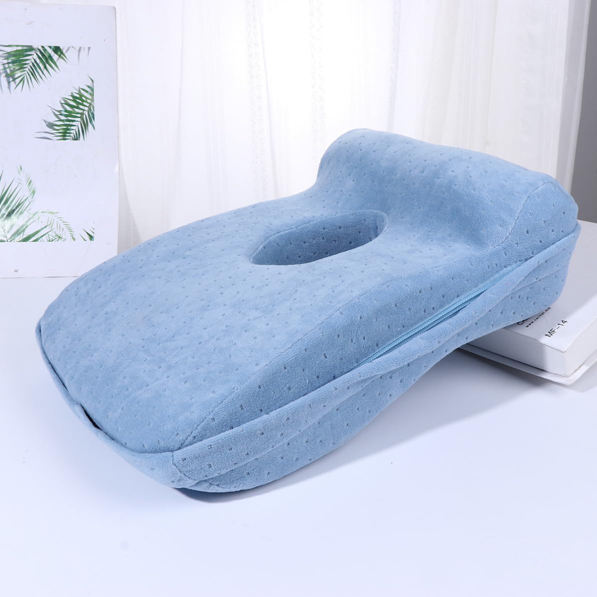 Ergonomic Memory Foam Travel Neck Pillow with Comfortable Cotton Cover for Camping and Office Use, Lightweight Support Pillow for Sleeping and Rest