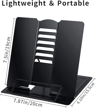 Metal Book Reading Stand 6 Tiers Adjustable Book Holder Office Study Lesson