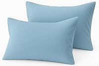 Vista 30 de COTTON STICH Juego de 2 fundas de almohada para niños pequeños, mini fundas de almohada de algodón de 600 hilos, fundas de almohada suaves y ligeras