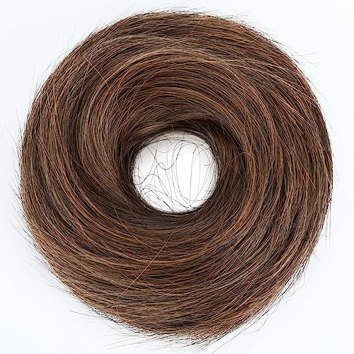 BOBIYA Messy Buns Hair Pieces Hair Scrunchies for Women Synthetic Ponytail Bun Extensions (Copper Brown)