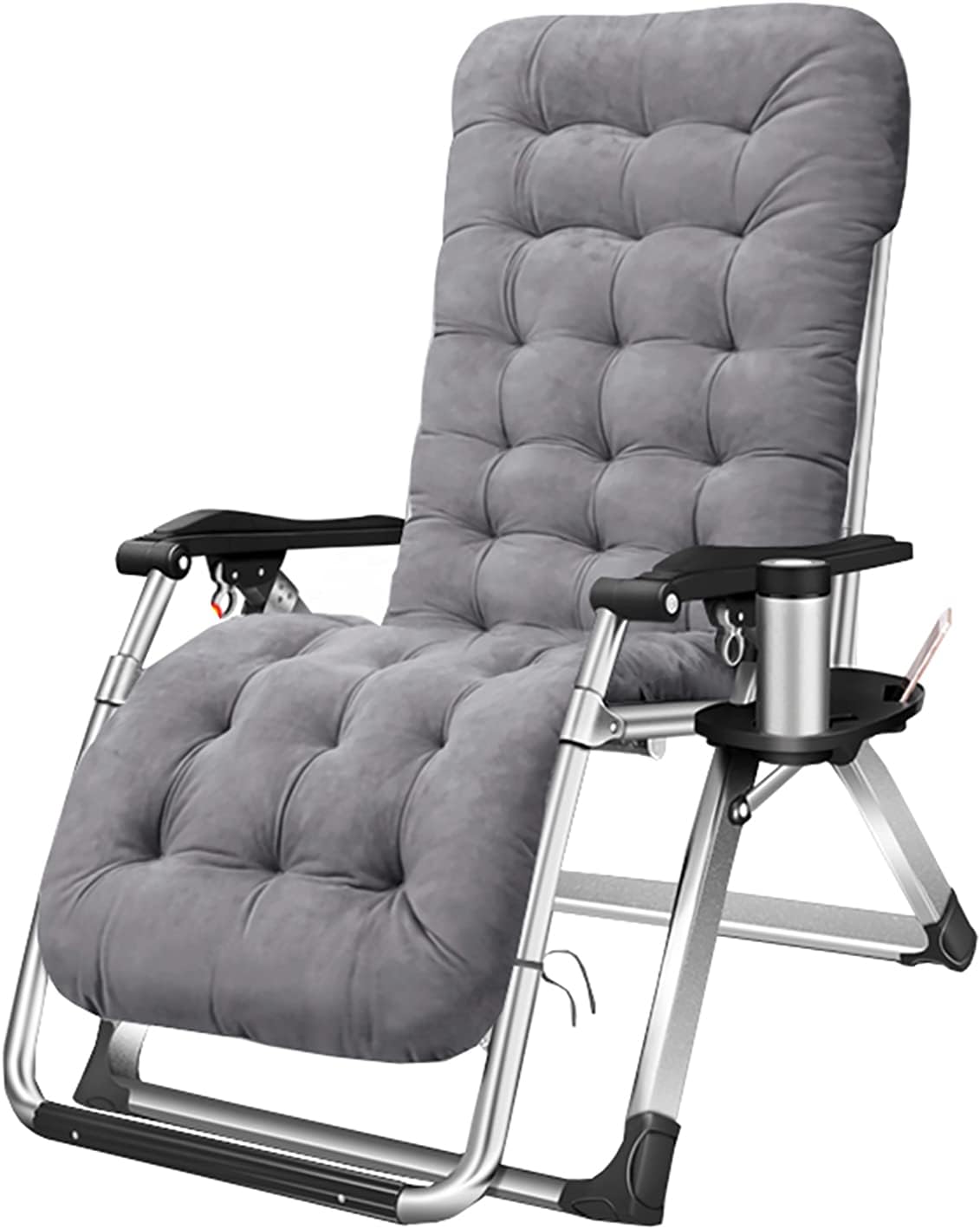 Reclining Garden Chair Beach Sun Lounger Recliner Chairs with Cushion for Patio Garden Camping Outdoor Zero Gravity Chairs Max.150kg