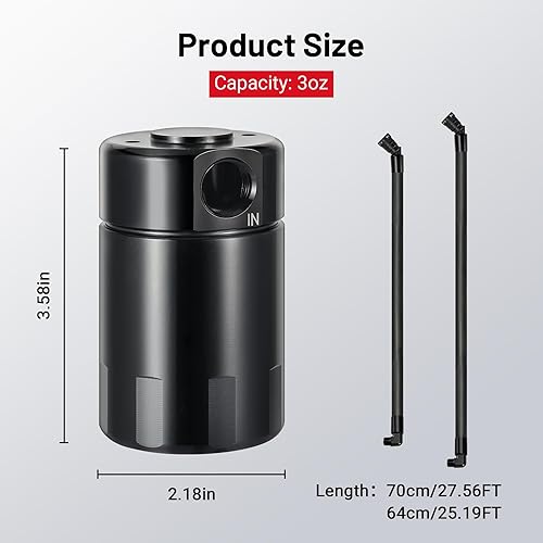 Miniatura 3 de EVIL ENERGY Lata de captura de aceite, separador de aceite de aire compatible con F-150 2011-2025 5.0L 2017-2023 Raptor 2018-2021 Expedition 3OZ