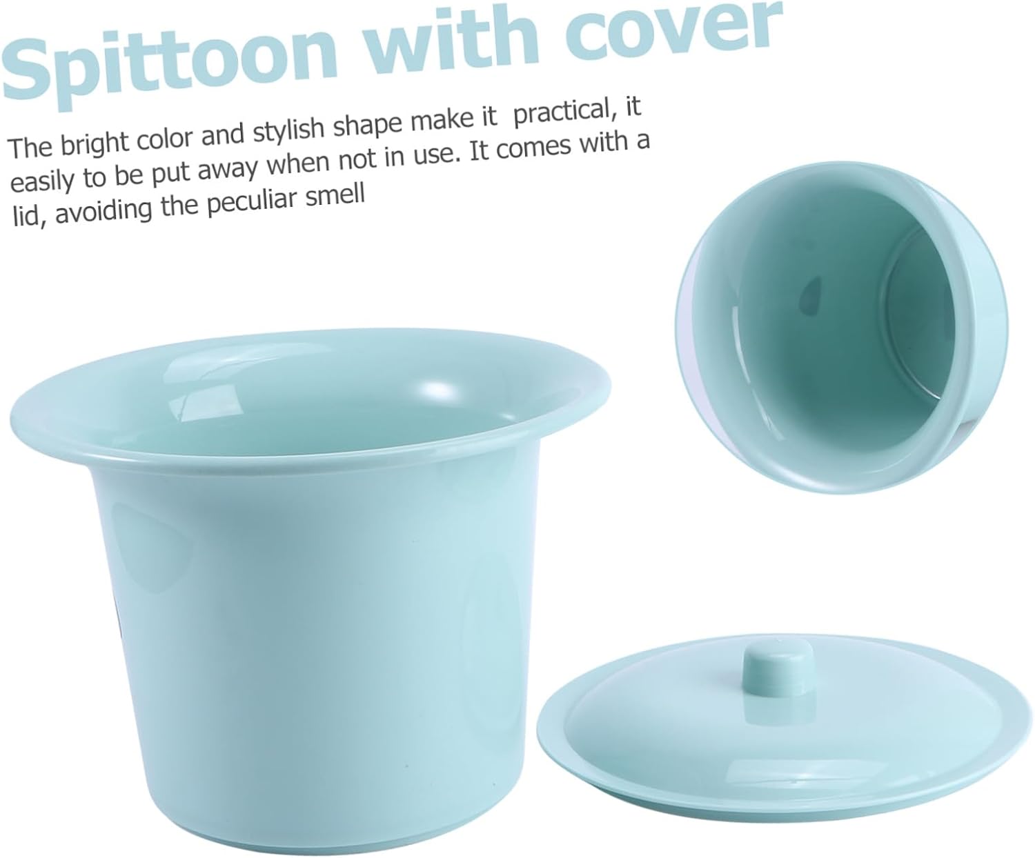 TIDTALEO Plastic Bedpan with Lid and Elderly, Portable Urinal Chamber Pot, Household Spittoon for Bathroom Use, Green Plastic Bedpan for Home Care