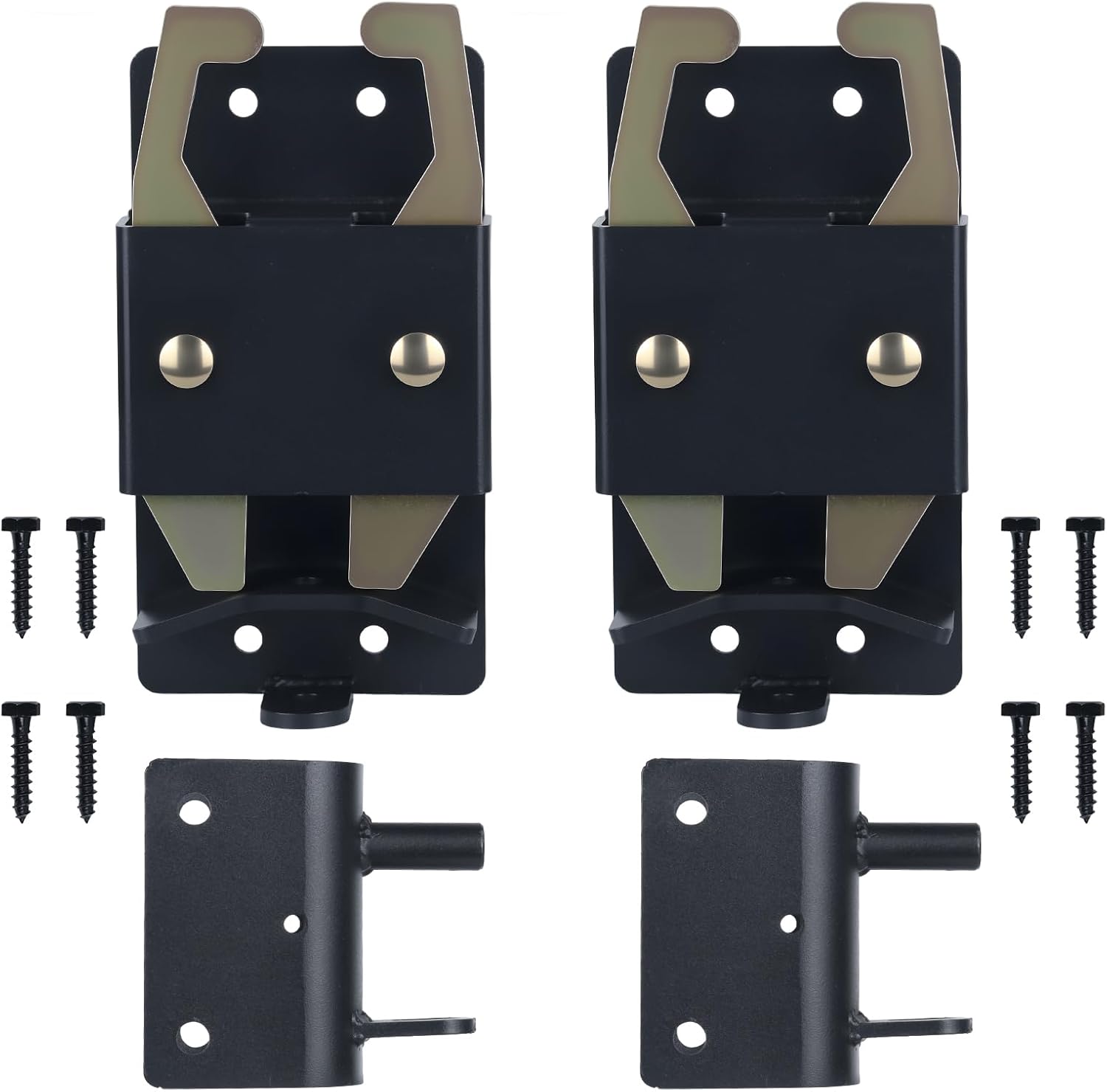 WellMade Heavy Duty 2 Way Farm Gate Latch -2 Pack Lockable Cattle Gate Latch for 1-5/8" to 2" Round Tube Gates, Fits Ranches, Horse Corrals, Pastures (Screws & Instructions Included)