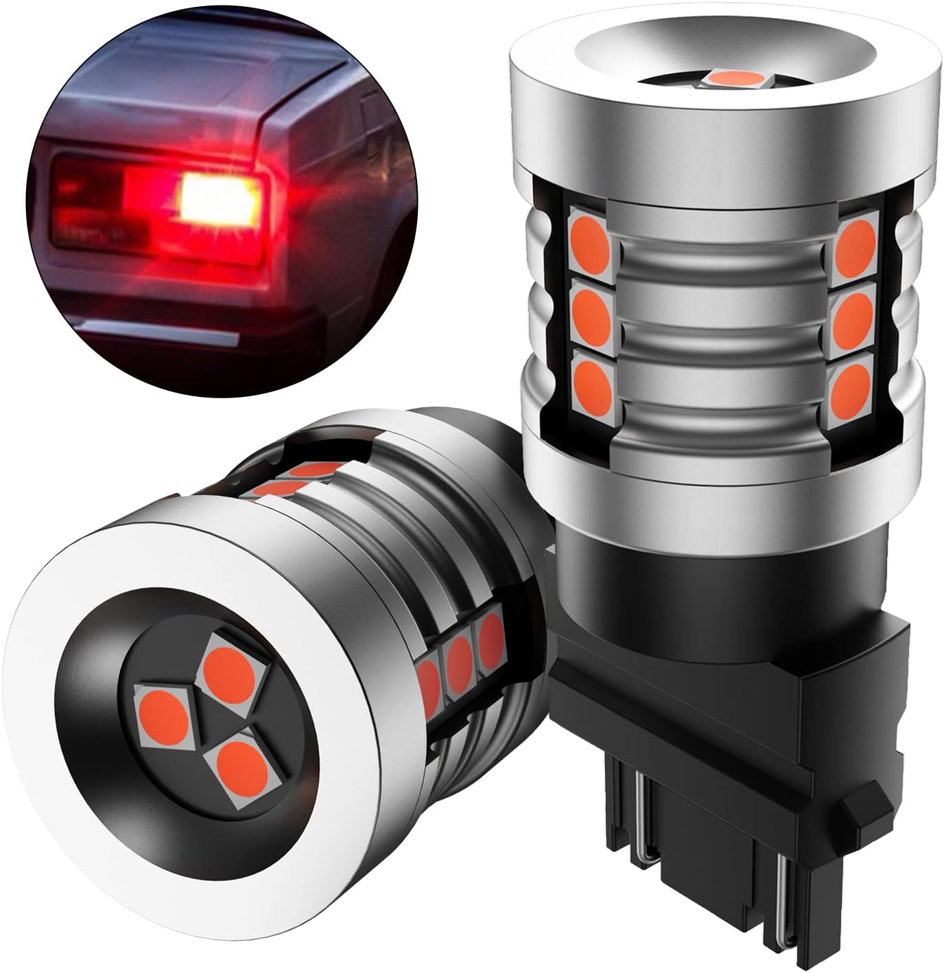 SEALIGHT 3157 Brake Light Bulb LED, 12V Super Bright 9-SMD 3030 Chips Backup Led Bulb 3156 3056 3057 3457 4057 LED Light Reverse Backup Light Bulbs for Parking, Brake, Tail Light Bulbs (Red, 2pc)