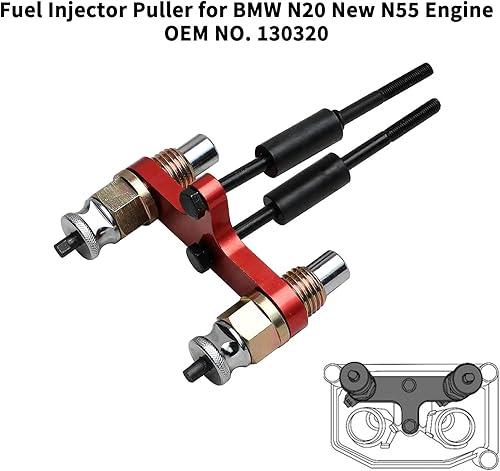 Miniatura 3 de Kit de herramientas de instalación de extracción de inyector de combustible compatible con motor BMW N20 N26 N43 N47 N51 N52 N53 N54 N55 N57 N63 S63