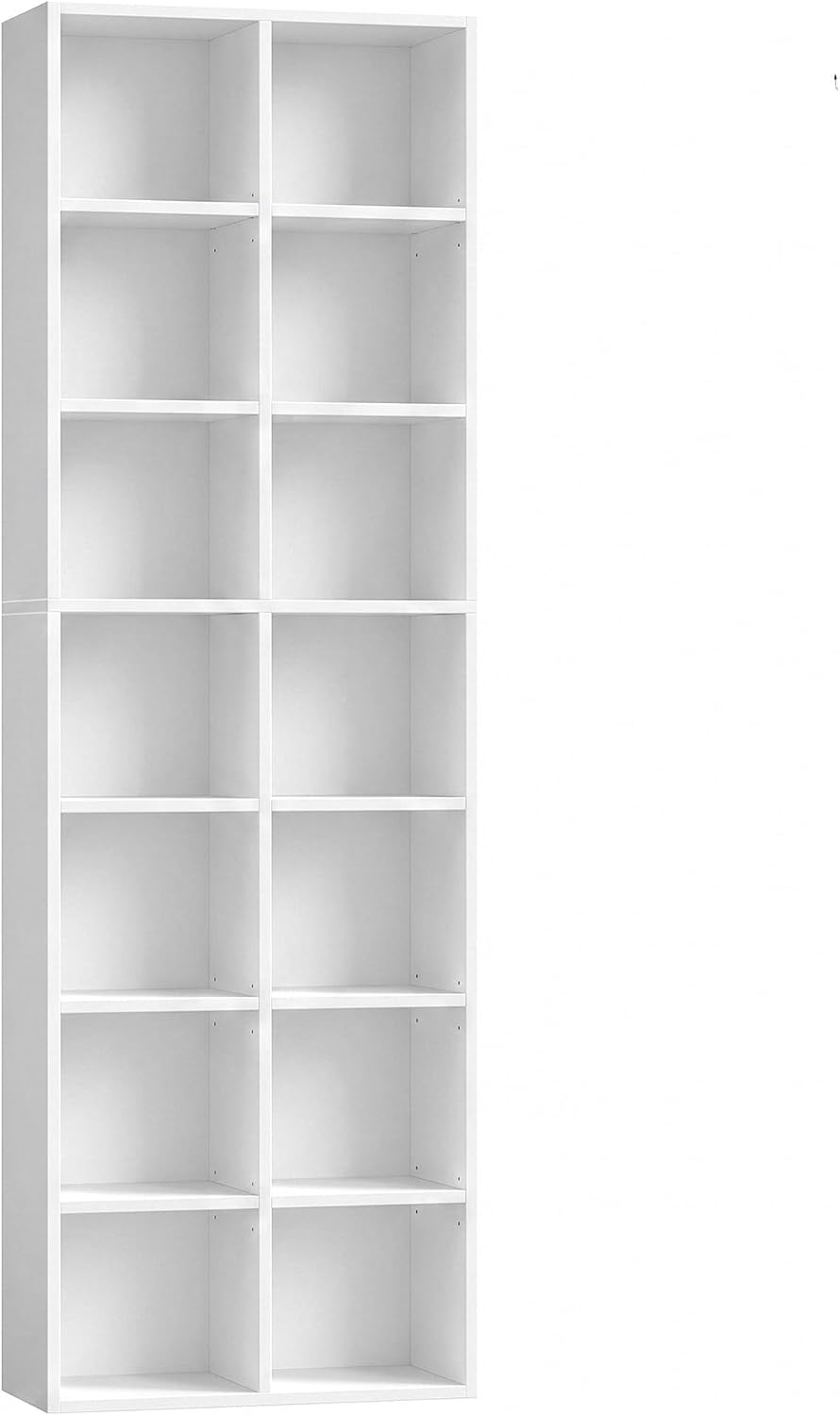 FOTOSOK Bookshelf Bookcase 7-Tier White Bookshelf Tall CD Media Tower Rack
