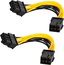 JacobsParts Pcie Cable, 6 Pin Pcie Adapter to 8 Pin Pcie Cable, 2-Pack 6-pin to 8-pin PCIe Express Power Adapter Cable, 5 Inches
