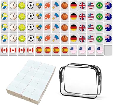 Seaside Escape Game Blocks Mahjong Sets, 65 Tiles Seaside Escape Board Games, Mini Mahjong Set, Flags & Balls Pattern Mahjong Game, Beachside Board Games, Family Board Games for Kids and Adults