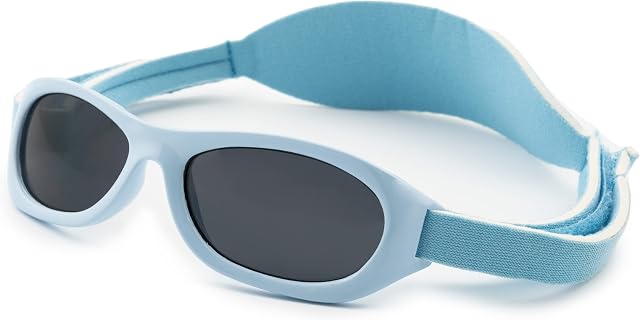 Kiddus Baby Sunglasses for Newborn Boys Girls Toddler. Age 0 months 2 years. UV400 100% UV Sun Filter Protection. Soft Adjustable Band