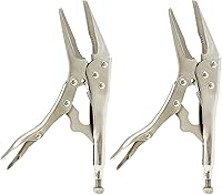 Vista 1 de QWORK Paquete de 2 alicates de bloqueo originales, nariz larga de 9 pulgadas, mandíbula curvada, apertura máxima de 2-3/4 pulgadas