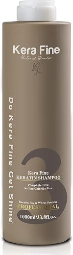 KERA FINE KF KERATIN SHAMPOO | 1000ML | SULFATE FREE | PARABEN FREE | PHOSPHATE FREE, SODIUM CHLORIDE FREE | KERATIN SOY &amp;...