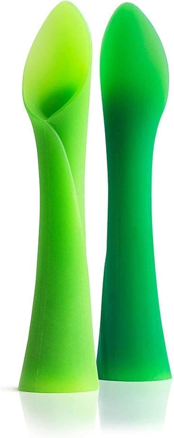 Olababy 100% Silicone Training Cup with Straw Lid (Mint) and Training Spoon Set Bundle