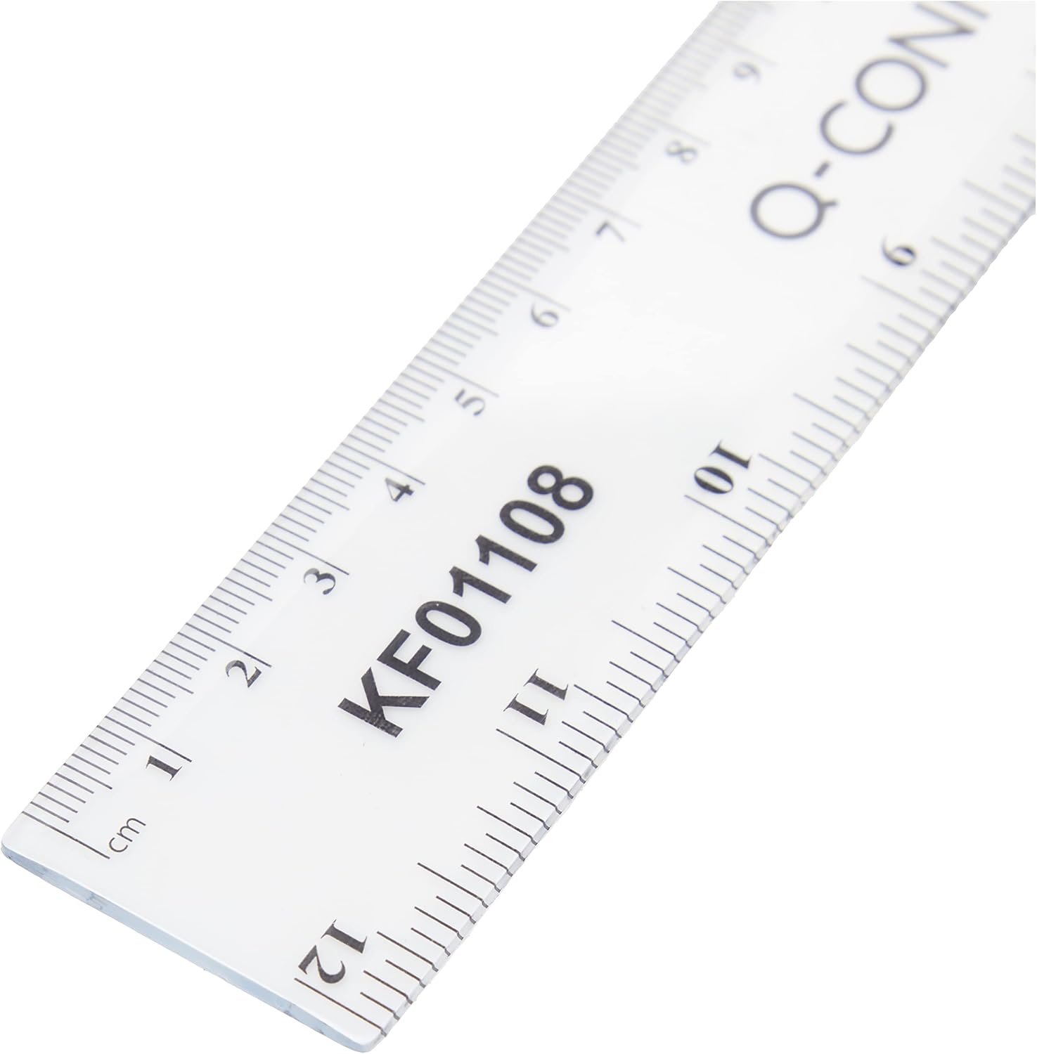 Q-Connect Ruler Shatterproof 300mm Clear (Inches on one Side and cm/mm on the Other)