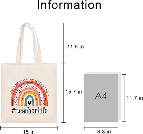 Miniatura 6 de Regalos de agradecimiento para profesores, bolsas de lona para la escuela, bolsa de viaje estética, bolsa de playa, bolsa de compras reutilizable de