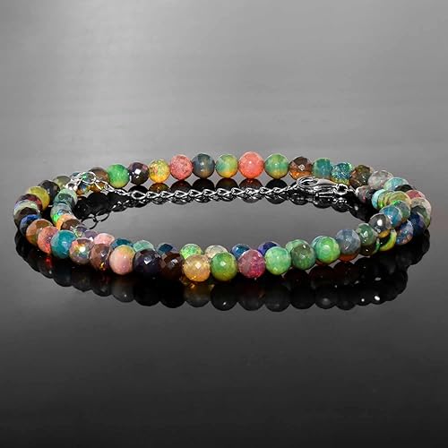 Miniatura 9 de OdrillionGems Natural Emerald Gemstones Necklaces, Plain-Beads, 925 Sterling Silver, Crystals Choker Jewelry, May Birthstones, Adjustable, Gift for