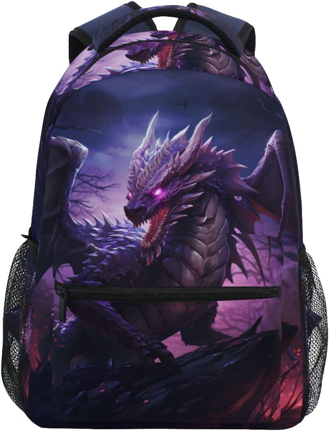 ALAZA Magical Purple Dragon in Wild Kid's Shool Backpack for Girls Boys,Laptop Travel Backpack,16.9" H