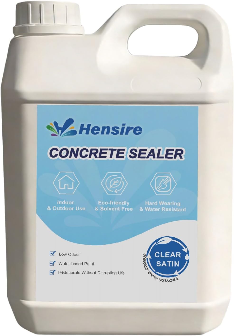 Hensire Concrete Sealer - 85oz Clear Water-Based Waterproof Protection Sealer for Indoor/Outdoor All Cement, Floor, Basement, Driveway