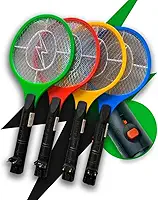 Raquete Elétrica Recarregável Bivolt 110/220v com Botão de Segurança e Led Indicador Mata Pernilongos Mosquito e insetos em geral Premium
