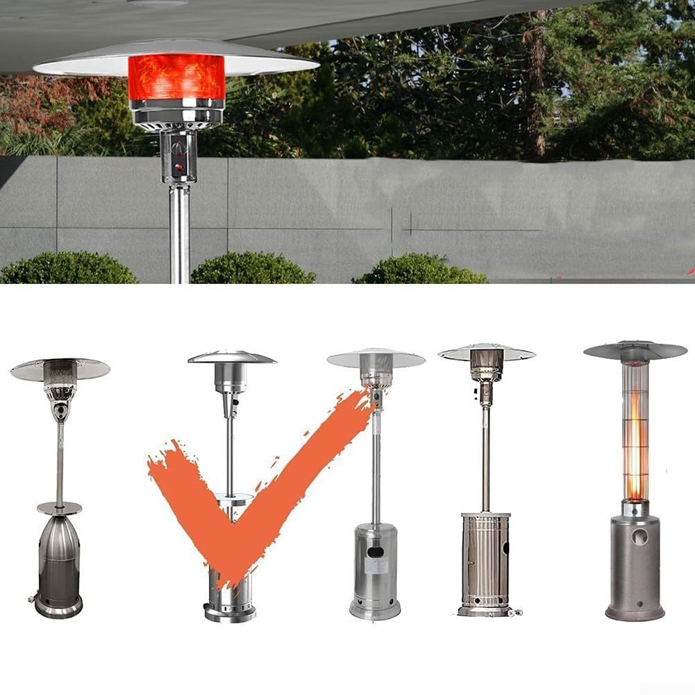 Bouclier réflecteur en aluminium pour chauffage de terrasse : dôme de rechange pour parasol chauffant à gaz – Housse de chaleur résistante à la rouille pour chauffage extérieur au propane – Finition