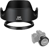 JJC 58mm Tulip Lens Hood for Canon Rebel T7 T8i T7i EF-S 18-55mm Kit Lens - Reversible Design, 58mm Filter Cap Compatible
