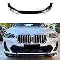 ADDUE Auto Frontlippe Frontspoiler für BMW X3 G01 X4 G02 2022-2023+, Schwarz, Acrylnitril-Butadien-Styrol (ABS) und Fiberglas, Gloss Black