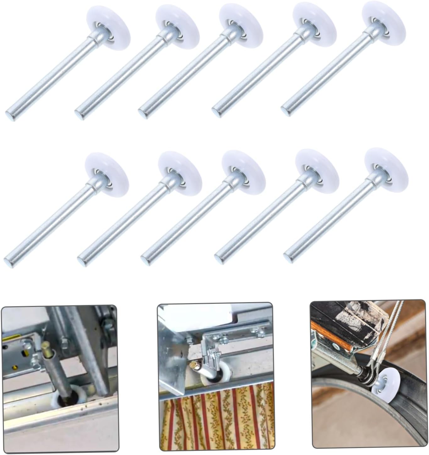 10pcs Garage Door Rollers Nylon Guide Wheels Easy Install for Sliding Doors