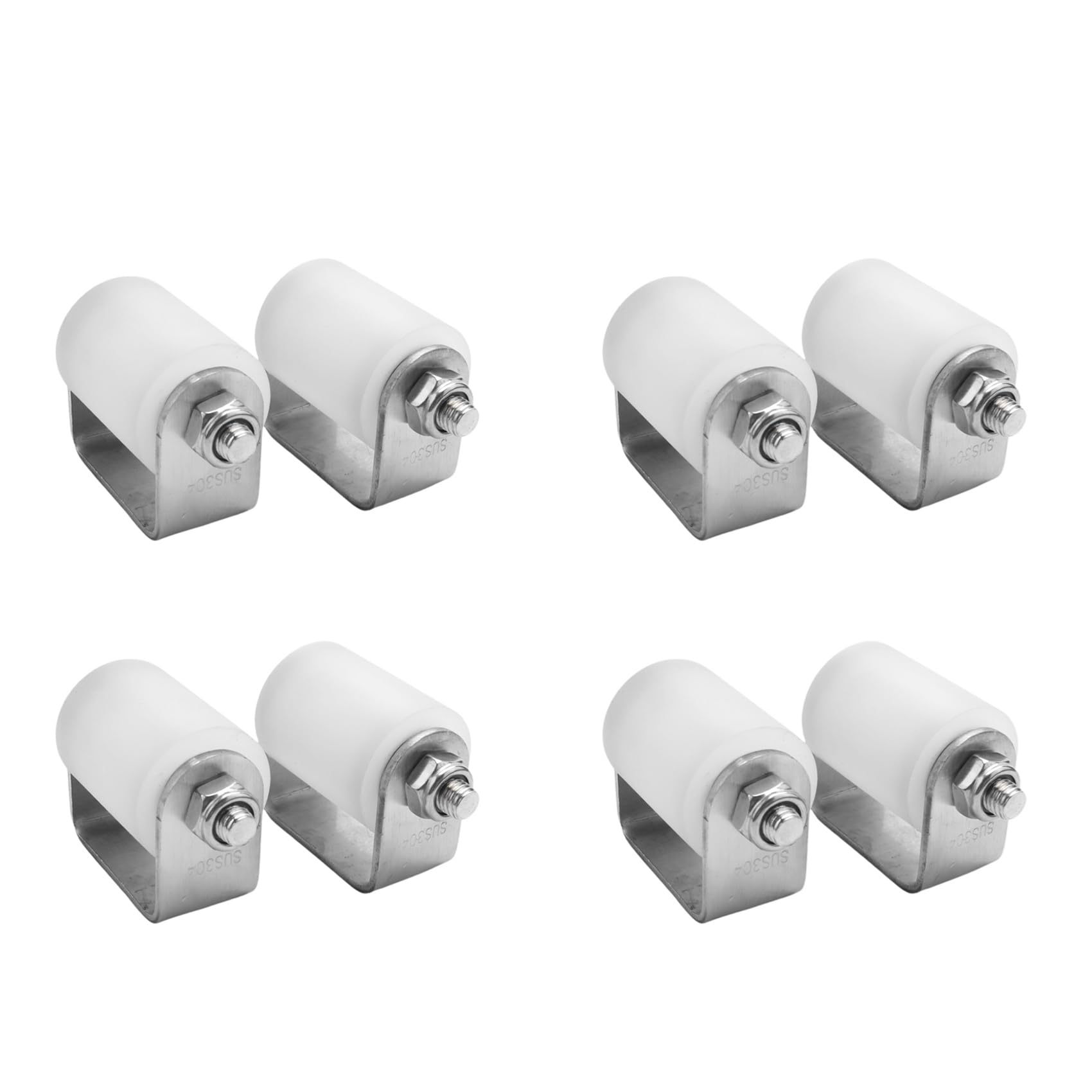 Jnchdghwa White 8Pcs Slide Gate Guide Roller 3 Inches Hard Nylon Sliding Rolling Guider Heavy Duty Ball Bearing Side Roller