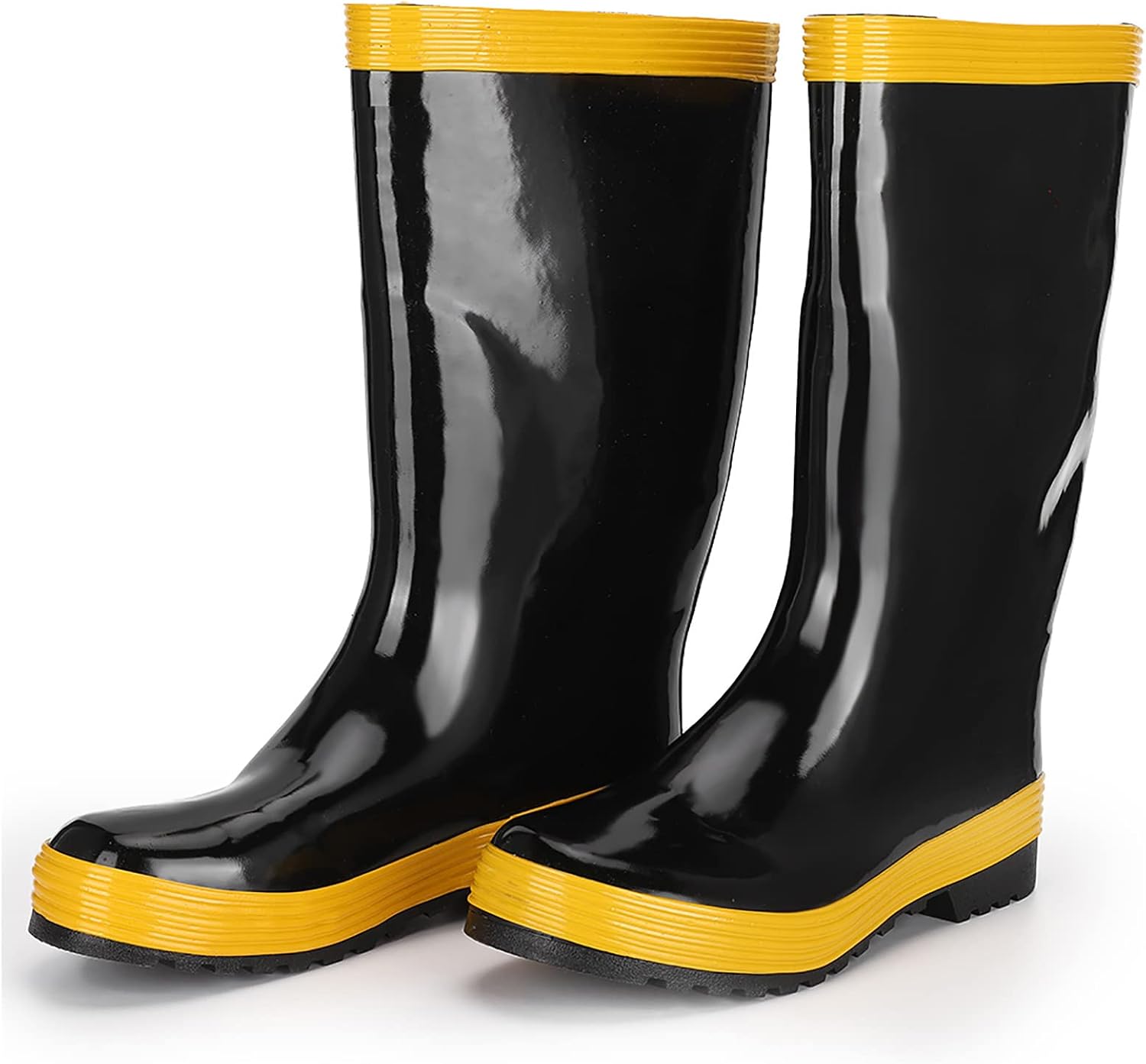 Dioche Fire Fighting Rescue Boots Non Slip Rubber Safety Shoes with Steel Plate Puncture Proof Water proof Anti Base Voltage for Firefighters Workers Mining Forest (43)