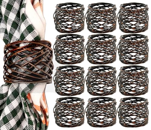 ALPHA Living HOME Napkin Rings Set 12 of Premium 100%