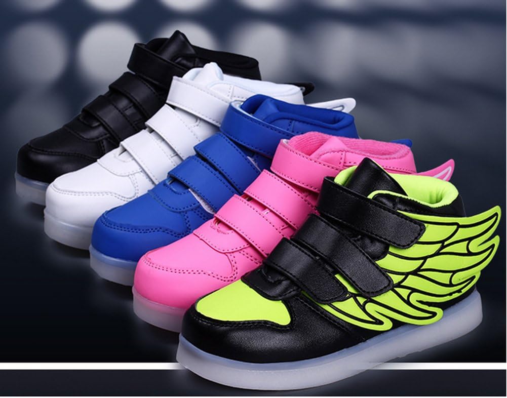 ANEMEL Wings Children's 7 Colors LED Shoes Flashing Rechargeable Sneakers Dance Shoes for Kids Toddler