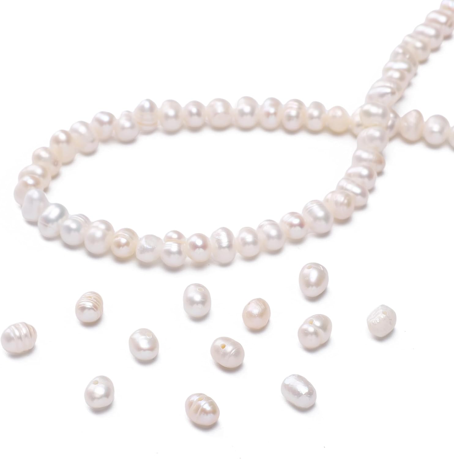 Natural Pearl Beads Potato 4-5mm White Freshwater Cultured Loose Gemstone Beads for DIY Jewelry Making 13.8''/Strand HQ - Image 6