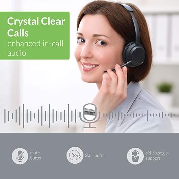 Avantree AH6B - Bluetooth Headset with Detachable Microphone