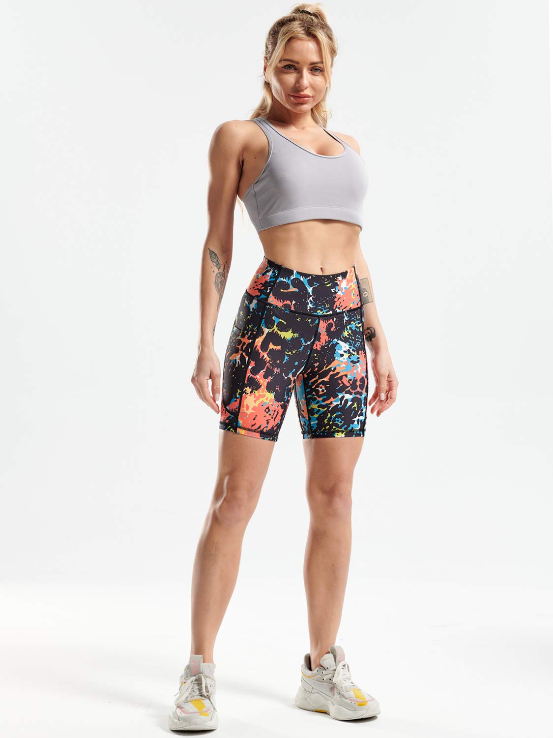 Cadmus Yoga-Shorts mit hoher Taille für Damen, 7,6 cm, 17,8 cm, 20,3 cm, nacktes Gefühl, Training, Laufen, Motorradfahrer