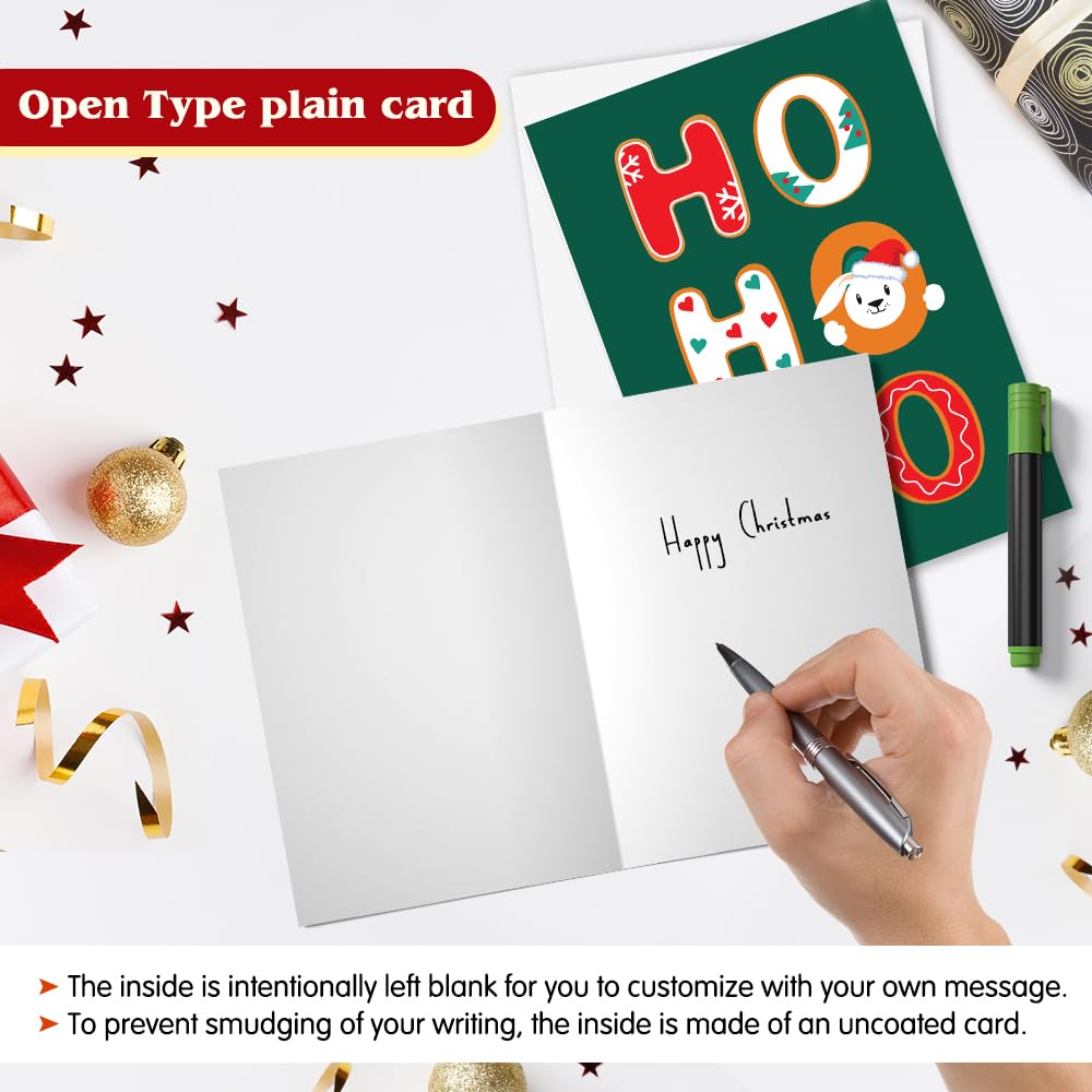 Papa Prints Merry Christmas Cards Pack of 24 (149 x 105 mm) Xmas Cards Pack of Christmas Cards 2025 Greeting Cards Multipack Christmas Card Pack with Envelopes - Image 4