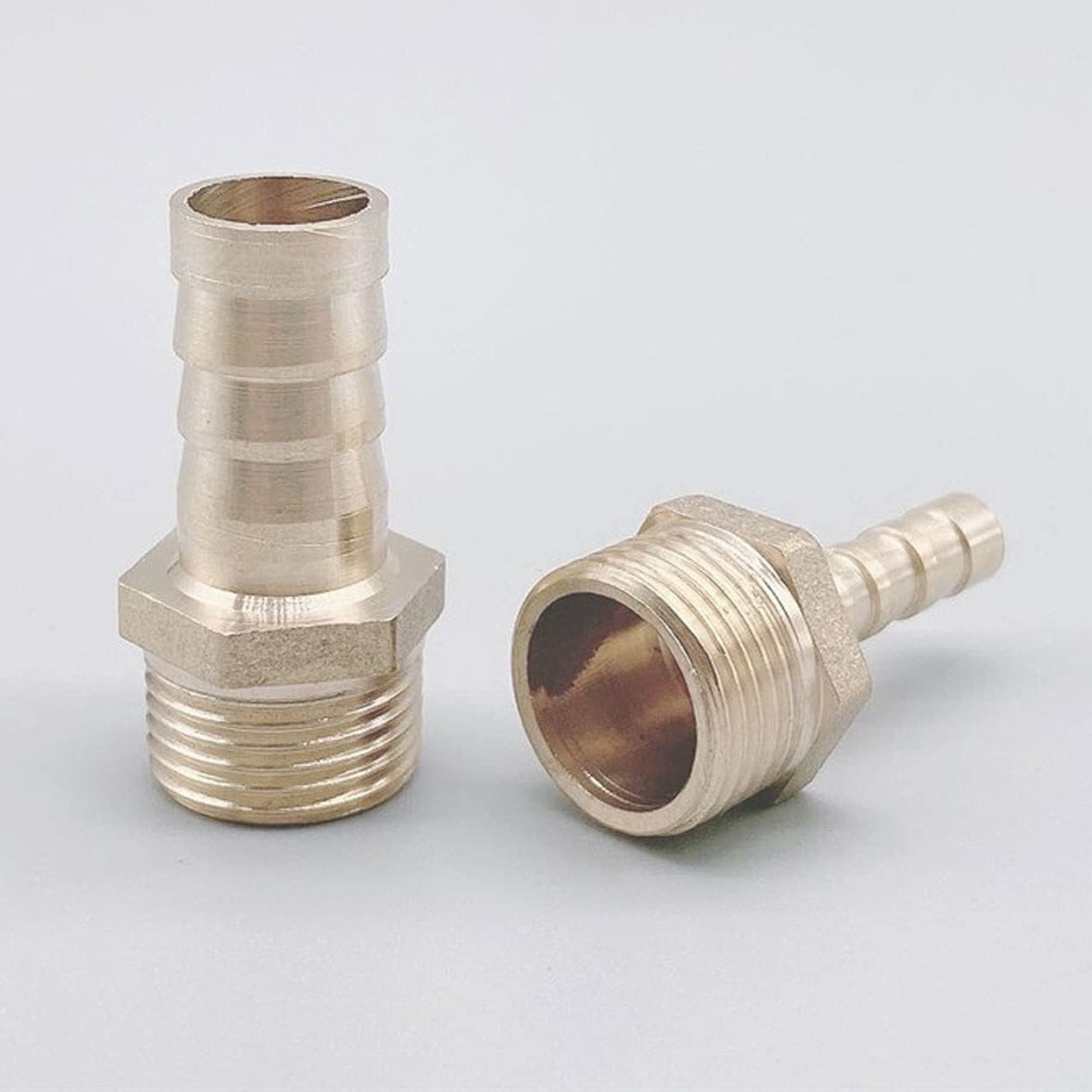 Garden Hose Fitting Connector,Brass Pipe Fitting 4mm-19mm Hose Barb Tail 1/8" 1/4" 1/2" 3/8" BSP Male Connector Joint Copper Coupler Adapter, Long Service Life (Color : 8mm, Size : 1/2") (Color : 6mm
