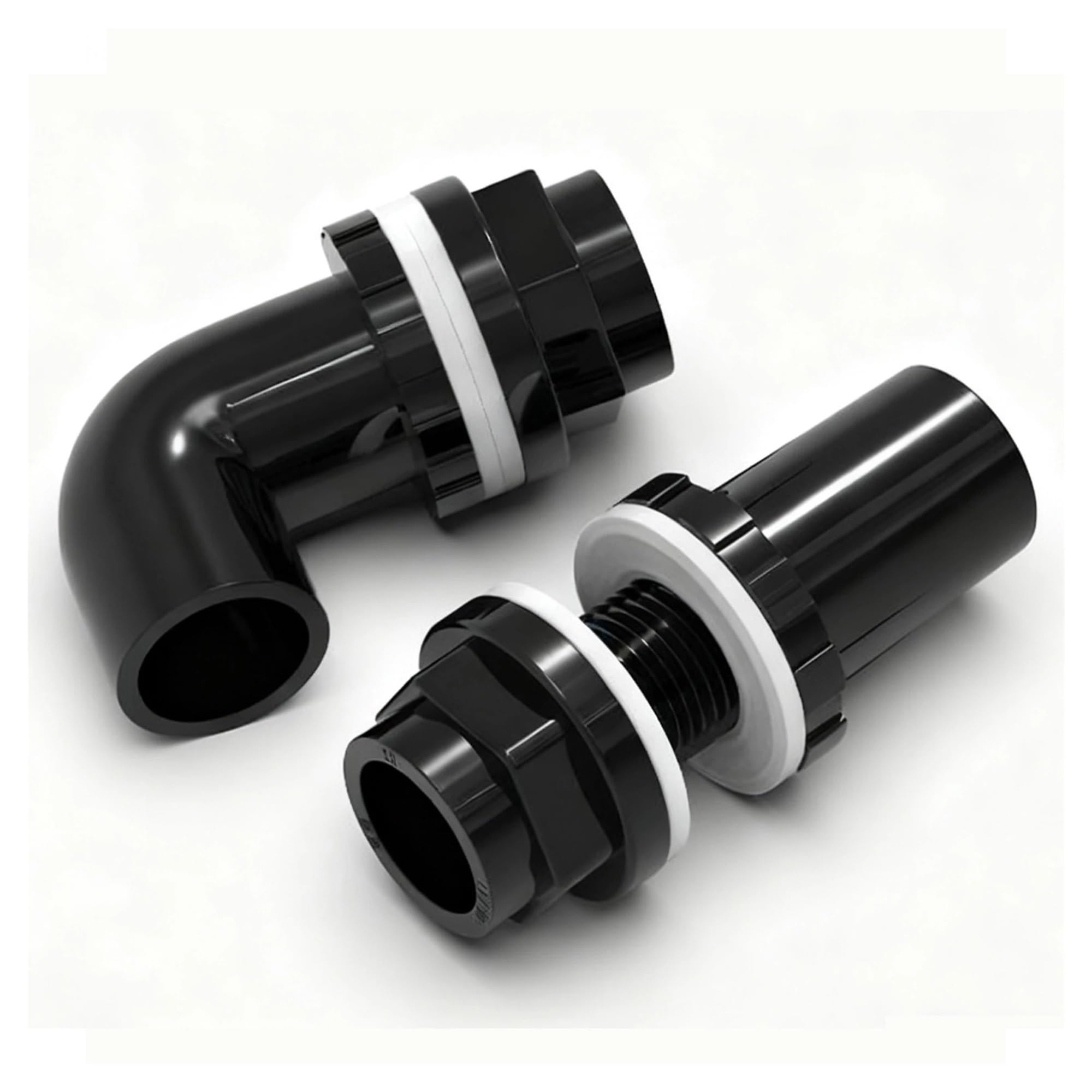 Accesorios de tubería codo 90 ° PVC, 1~5 uds., 20/25/32/40/50mm, conector drenaje tanque peces, adaptador UPVC jardín(40mm - Straight,5Pcs)