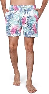 شورت سباحة ملون بنمط مطبع بقصة عادية للرجال من قطعة واحدة من كوب