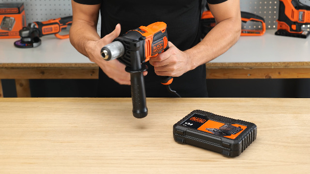 Trapano A Percussione B-Black 950W - 13mm Con Impugnatura Girevole E Doppia Modalità - Foto 7