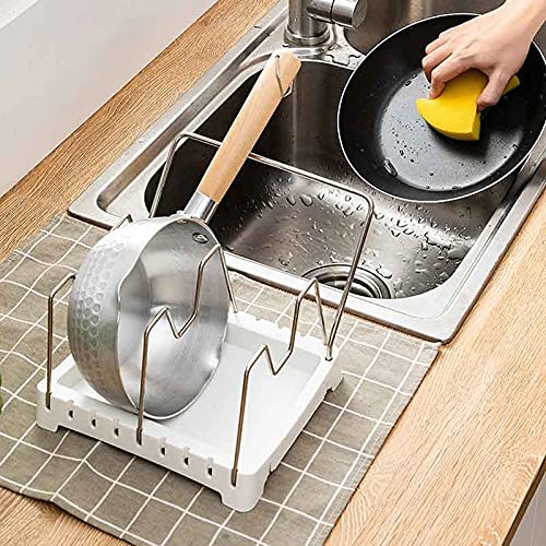 Multifunktionaler Topfdeckelhalter, Küche, Kochgeschirr, Aufbewahrungsregal, Pfannendeckel-Organizer, Verstellbarer Backgeschirrhalter, Edelstahl, Speisekammer, Schrank, Aufbewahrungsregal