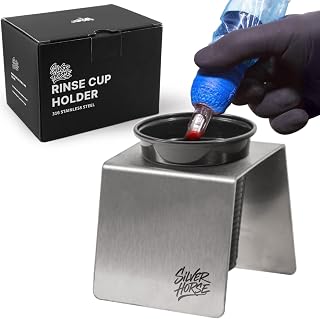 Tattoo Rinse Cup Holder Stand - Heavy Tattoo Water Cup Stand, Anti-Spill Tattoo Cup Holder, Medical Stainless Steel Professional Tattoo Supplies Accessories for Tattoo Artists (ONE CUP STAND)