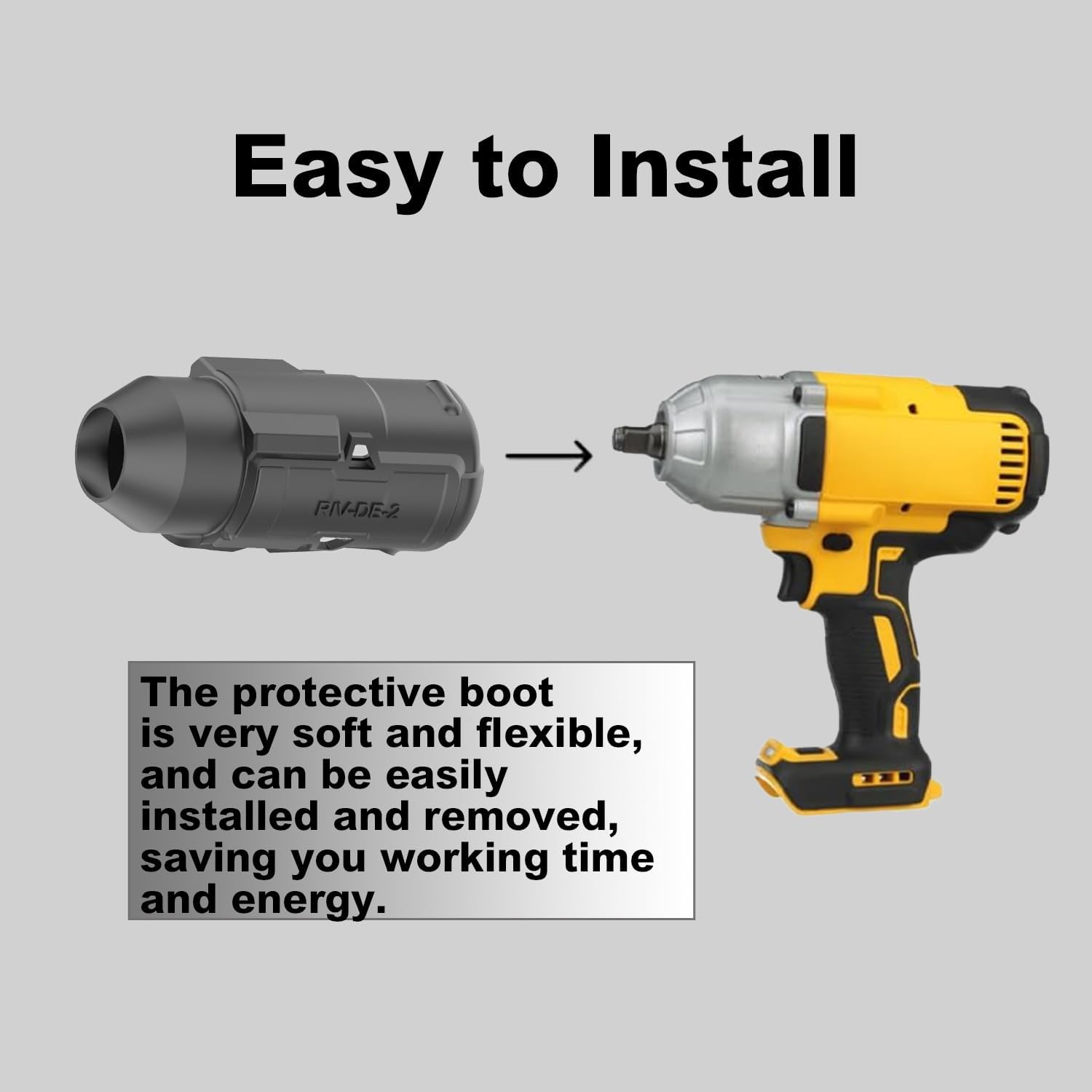 Rivershine Protective Rubber Boot Compatible with DeWalt 20V Max Cordless 1/2 In High Torque Impact Wrench(1 PACK)
