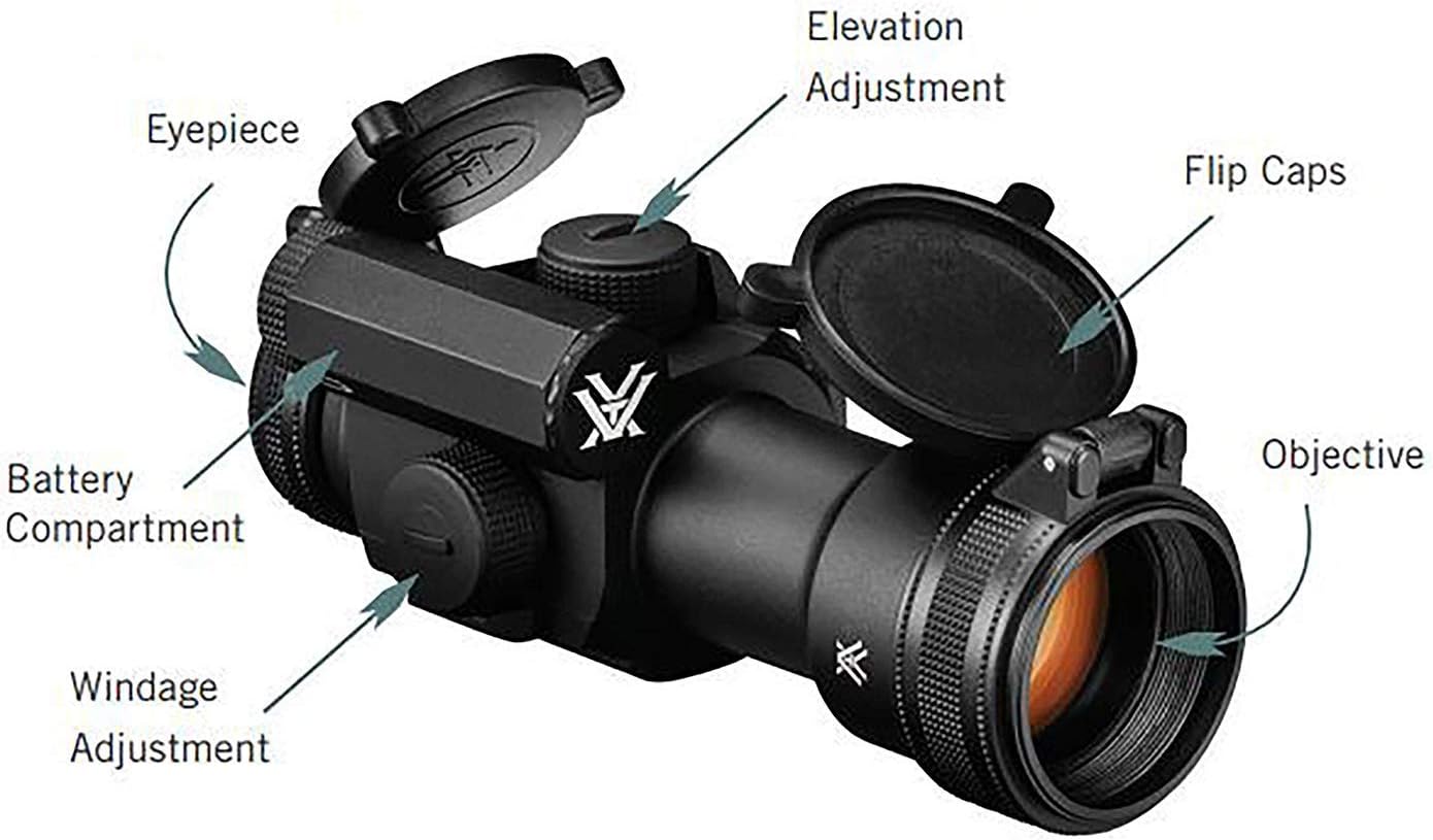 Vortex Optics Strikefire II Red Dot Sight - 4 MOA Red/Green Dot with Vortex Hat