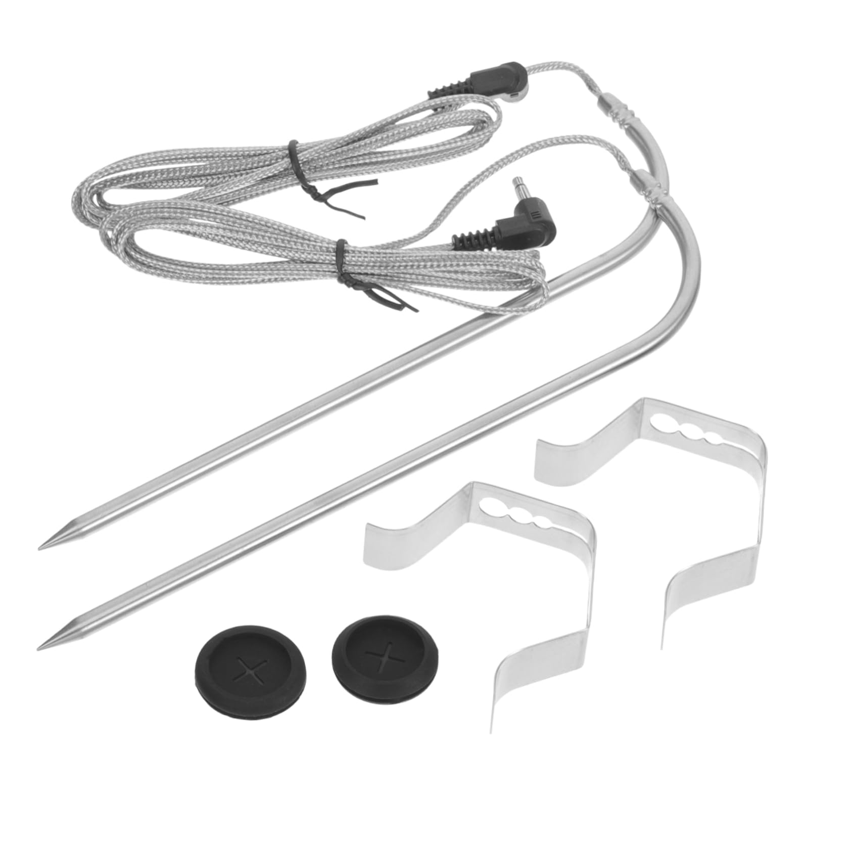 VANZACK 2 Sätze Bbq Temperaturfühler Hochtemperaturbeständiger Grillthermometer mit Silikongriff für Fleisch und Lebensmittel Präziser Temperatursensor für Grill