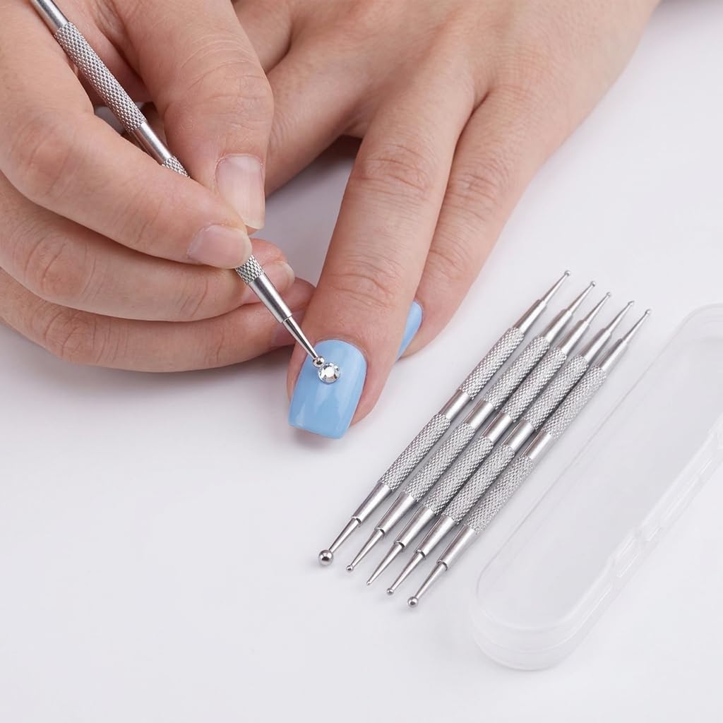 4 Pack Nail Dotting Tool Set - Professional Ball End Nail Art Design Tools