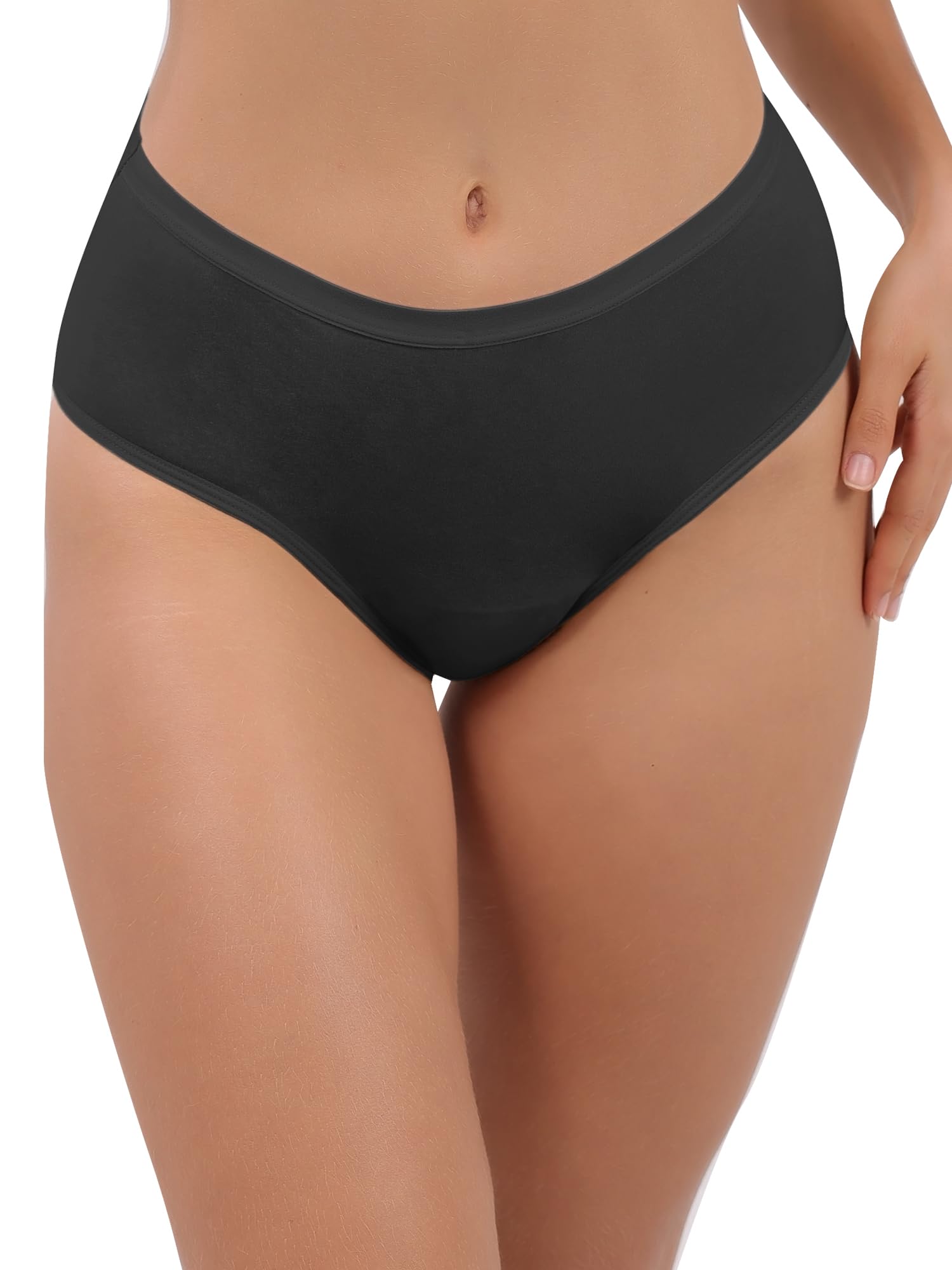 AIRCUTE Super Absorbency Urinary Incontinence Underwear for Women, Reusable Mid Rise Panties for Nighttime leaks 4.2OZ (Black, X-Large)