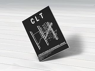 MG Global Hanging Canvas Print of CLT Charlotte Douglas International Airport Map | 8x12 12x18 16x24 20x30 24x36 Minimalist Wall Art for Gift | Minimalism Home Office Decor